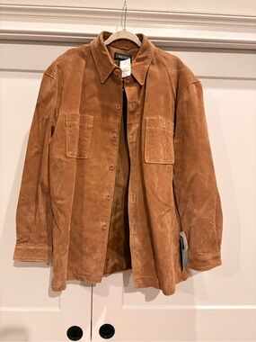Lineage Men's Suede Shirt Jacket - Tan Brown